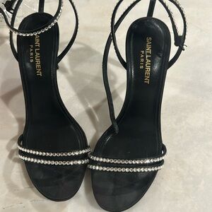 YSL saint lauren heeled studded sandals